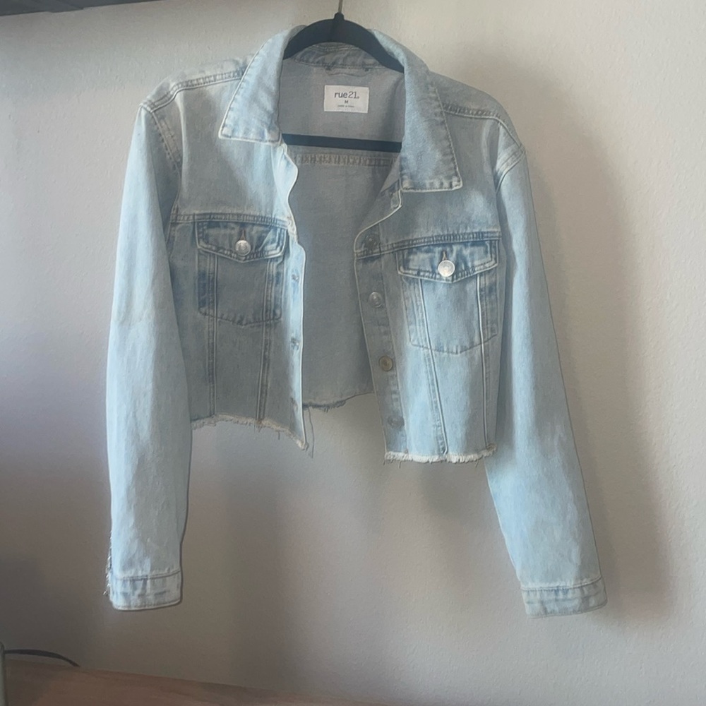 Cropped Denim Tassel Jacket with Sparkle Tassles